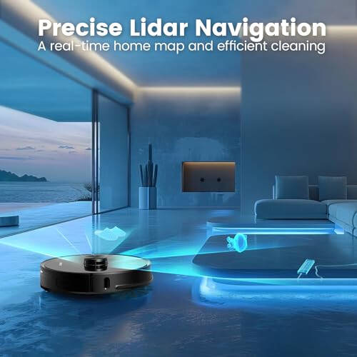 AIRROBO Robot Vacuum and Mop with Self-Empty Base-Laser Navigation, 2700Pa Suction, App-Controlled, 250-Minute Runtime, Alexa & Google Assistant Compatible - 3