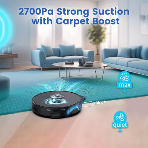 AIRROBO Robot Vacuum and Mop with Self-Empty Base-Laser Navigation, 2700Pa Suction, App-Controlled, 250-Minute Runtime, Alexa & Google Assistant Compatible - 4