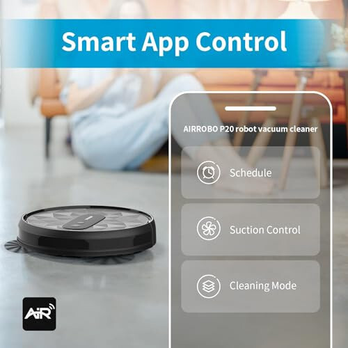 AIRROBO Robot Vacuum Cleaner - Robotic Vacuums with 2800Pa Suction Power, Ideal for Pet Hair, Hard Floors, and Low Carpets - Self-Charging, App Control - 120 Minutes Runtime. - 4