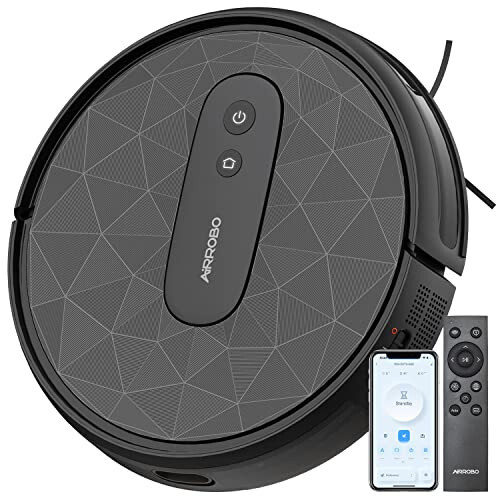 AIRROBO Robot Vacuum Cleaner with 2800Pa Suction Power, App Control, 120 Mins Runtime, Self-Charging Robotic Vacuum Cleaner for Low Carpet, Pet Hair, Hard Floors, P20 - 1