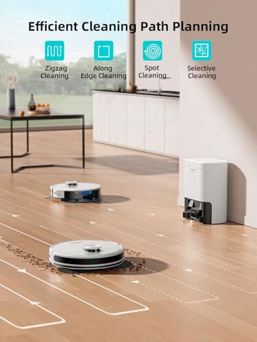 Airzeen Robot Vacuum and Mop,Self-Emptying Robot Vacuum Cleaner,3500Pa Suction,Laser Navigator with Smart Mapping Robotic Vacuums,180Mins Runtime,Schedule,App Control,Ideal for Carpet/Pet Hair - 6