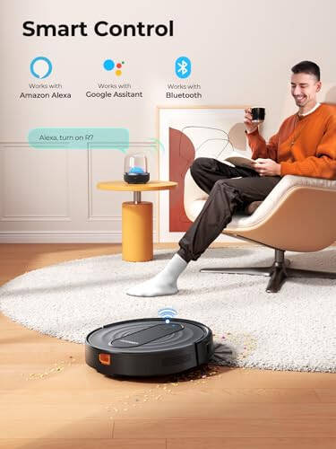 Airzeen Robot Vacuum Cleaner with 3000Pa Suction,Personalized Cleaning Settings,Auto Self-Charging Robotic Vacuum,Carpet Booster,App/Alexa/Remote Control, Ideal for Pet Hair/Hard Floor/Carpet,R7 - 6