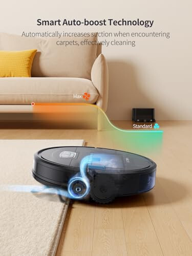 Airzeen Robot Vacuum Cleaner with 4500Pa Strong Suction, 3 in 1 Robot Vacuum and Mop, Carpet Auto-Boost, Self-Charging, 2.9”Slim Design, Remote/App/Alexa Control, Ideal for Pet Hair/Carpet/Hard Floor - 5