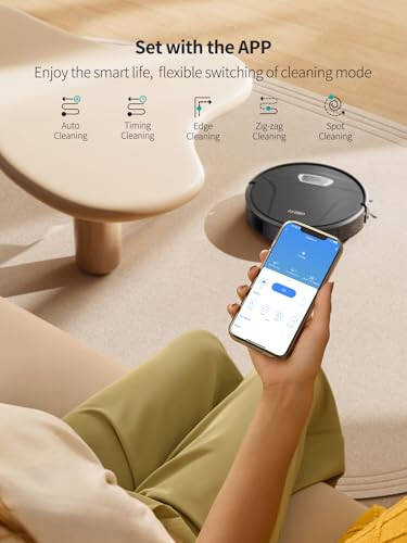 Airzeen Robot Vacuum Cleaner with 4500Pa Strong Suction, 3 in 1 Robot Vacuum and Mop, Carpet Auto-Boost, Self-Charging, 2.9”Slim Design, Remote/App/Alexa Control, Ideal for Pet Hair/Carpet/Hard Floor - 6