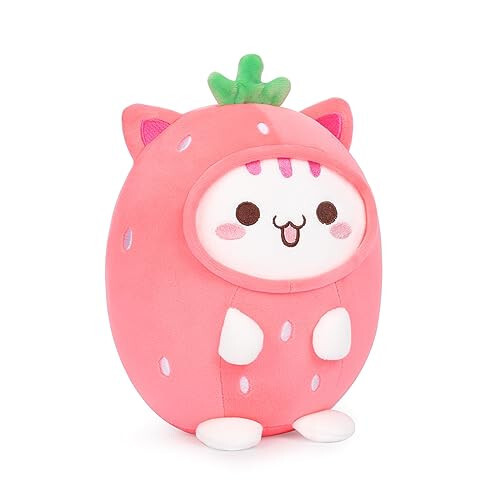 AIXINI Cute Strawberry Cat Plush Pillow 8