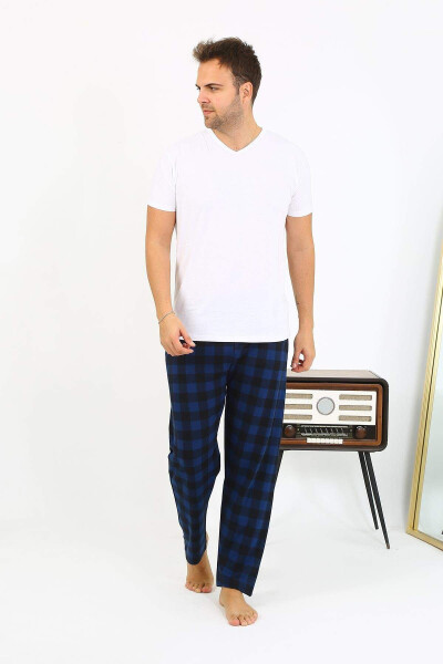 Akbeniz Men's Plaid Cotton Single Bottom Pajama 27540 Black - 1