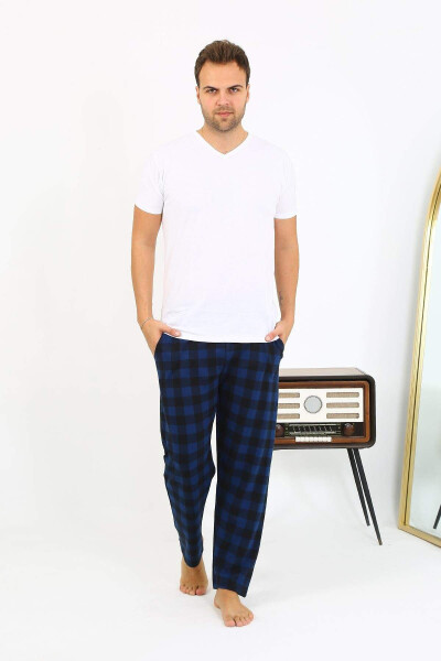 Akbeniz Men's Plaid Cotton Single Bottom Pajama 27540 Black - 2