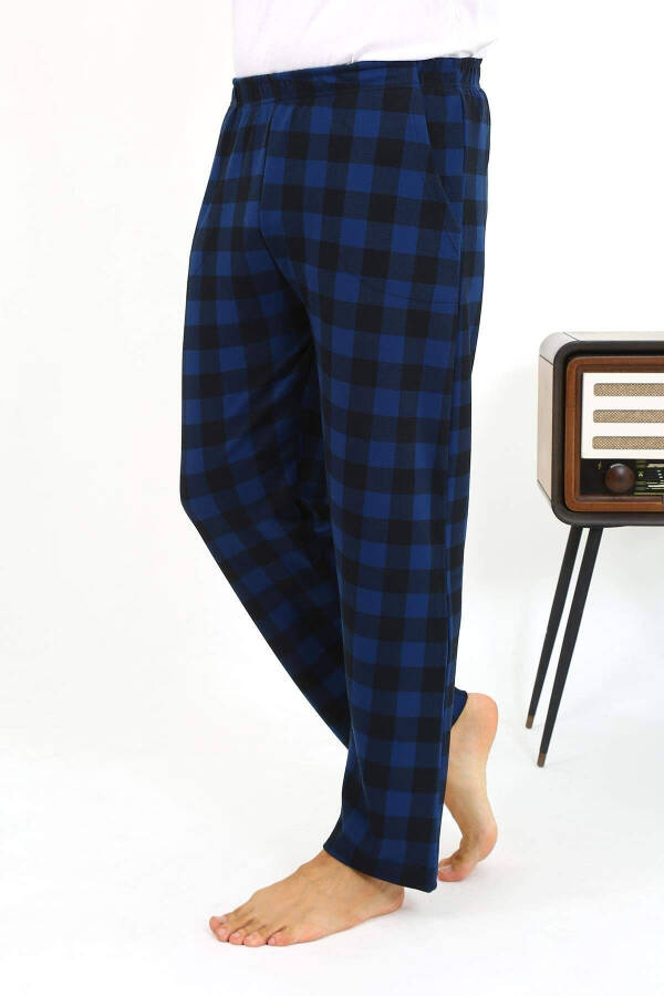 Akbeniz Men's Plaid Cotton Single Bottom Pajama 27540 Black - 6