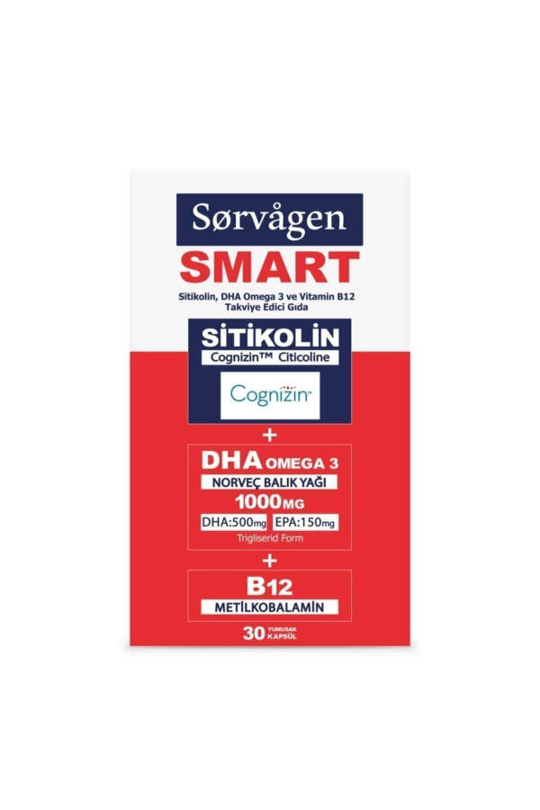 Akıllı 30 Kapsül (Sitikolin Dha Omega 3 Ve B12 İçeren Takviye Edici Gıda) - 5