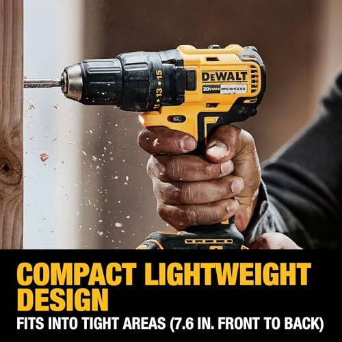 Аккумуляторная дрель-шуруповерт DEWALT 20V MAX, 1/2 дюйма, 2 скорости, аккумулятор XR 2.0 Ач и зарядное устройство в комплекте (DCD777D1) - 5