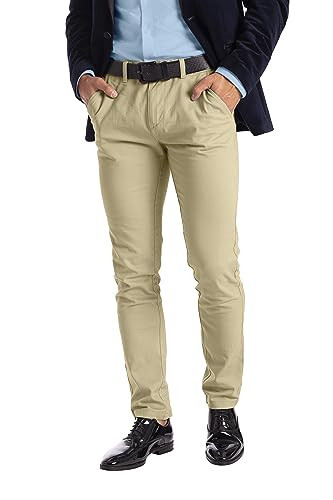 Alamo Slim-Fit Chinos Pants Men - Classic Breathable Flat-Front Chino Pants for Men - 1