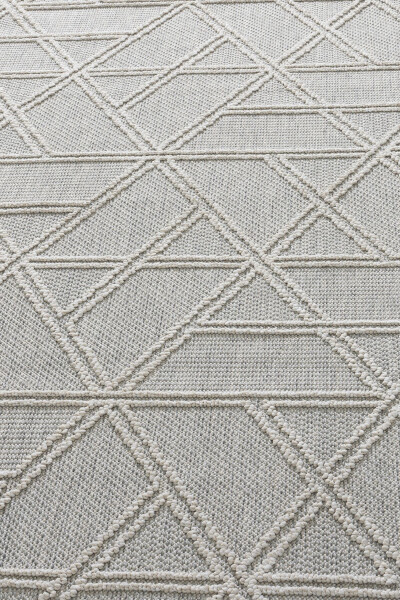 Alba Gray Cream Geometric Striped Non-Shedding Living Room Corridor Balcony Terrace Garden Seating Room Rug 19241A - 13