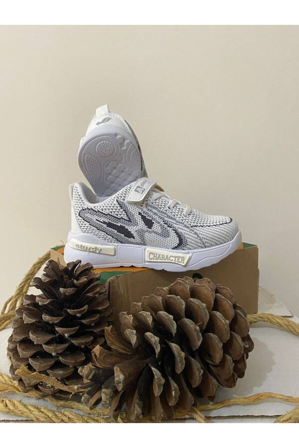 Alessio White Gray Kids' Sneakers - 2