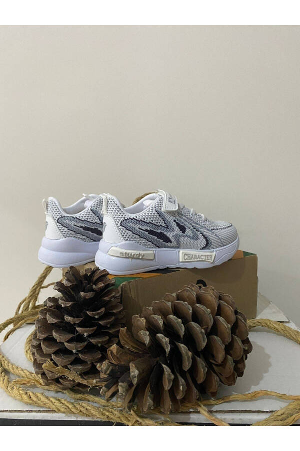 Alessio White Gray Kids' Sneakers - 3