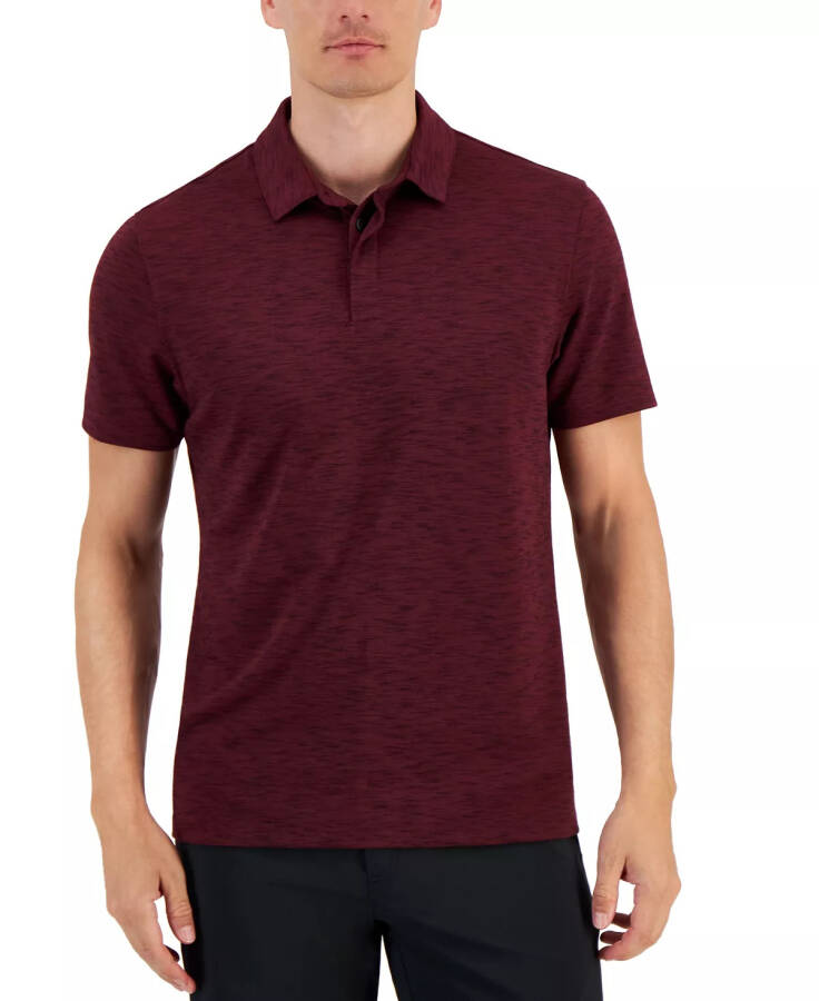 Alfatech Short Sleeve Marled Polo Shirt, Created for Modazone Maroon Banner - 1