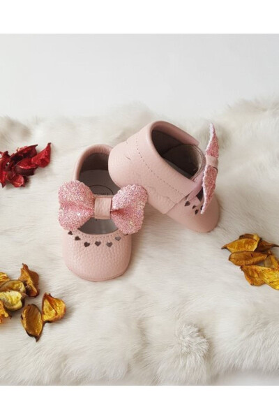 Alice Genuine Leather Baby Moccasins with Powder Stones - 6