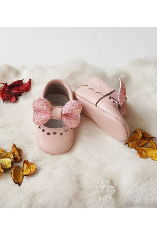 Alice Genuine Leather Baby Moccasins with Powder Stones - 7