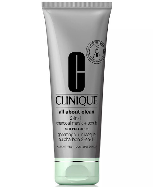 All About Clean™ 2-in-1 Charcoal Face Mask + Scrub, 3.4-oz. No Color - 1