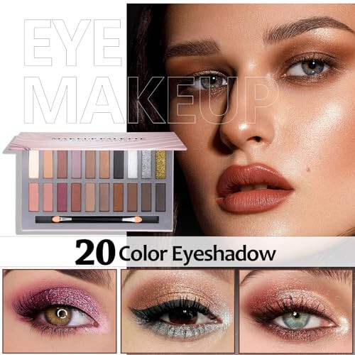 All in One Makeup Kit for Women includes 20 Colors Eyeshadow Palette, Foundation & Face Primer, Makeup Brush, Makeup Sponge, Eyebrow Soap, Winged Eyeliner Stamp Gift Set. - 3