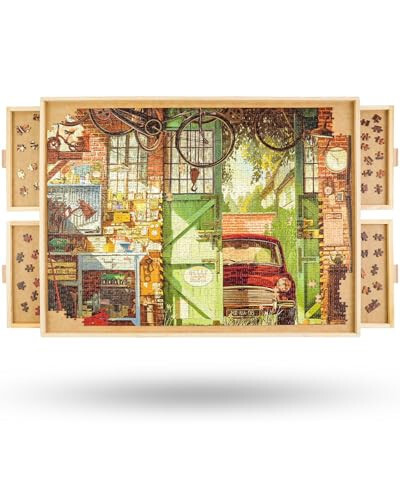 ALL4JIG 1500 Piece Rotating Puzzle Board with Drawers, 26