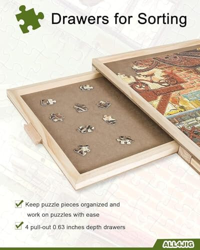 ALL4JIG 1500 Piece Rotating Puzzle Board with Drawers, 26