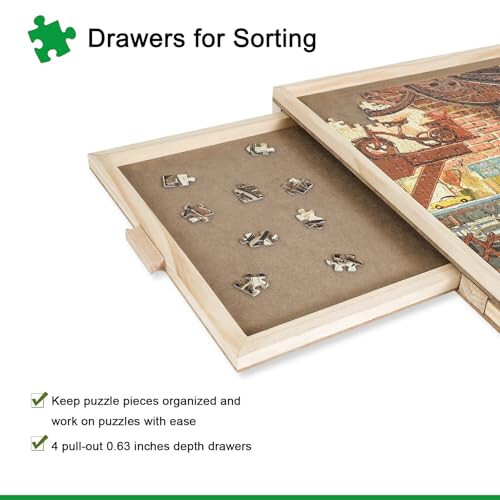 ALL4JIG 1500 Piece Rotating Puzzle Board with Drawers, 26