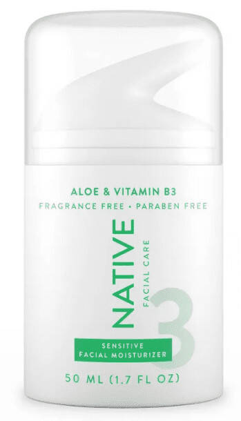 Aloe va Niacinamide bilan sezgir teri uchun tabiiy yuz namlagich, hidi yo'q, 1,7 untsiya - 20