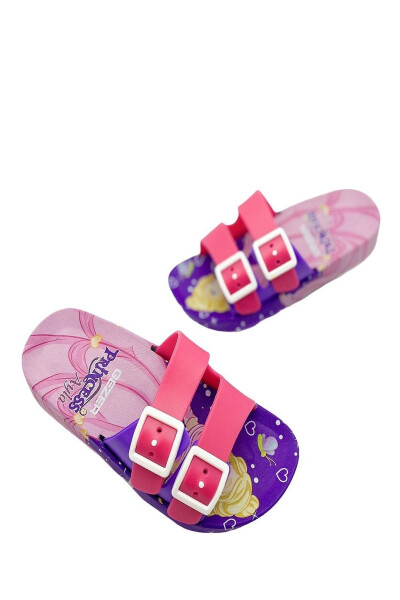 Altuntaş - Alya Figured Girls' Slippers Model - Purple - Fuchsia - 13