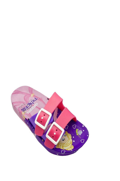 Altuntaş - Alya Figured Girls' Slippers Model - Purple - Fuchsia - 8