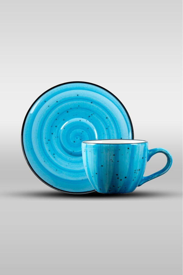 Alya Hand-Painted 4-Piece 2-Person Porcelain Coffee Cup Set Blue - 10