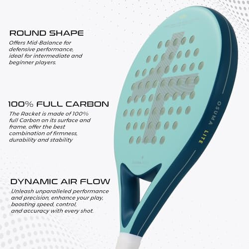 AMA Sport Padel Paddle Tennis Racket Carbon Fiber Pop Tennis Paddle - 2