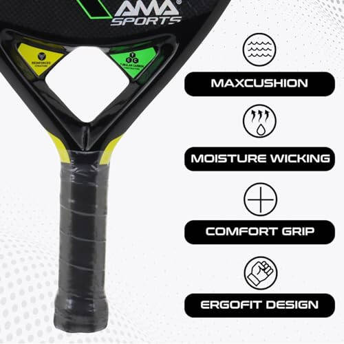 AMA Sport Padel Paddle Tennis Racket Carbon Fiber Pop Tennis Paddle Paddleball Racquets 3K,12K,18K,Full Carbon - 3