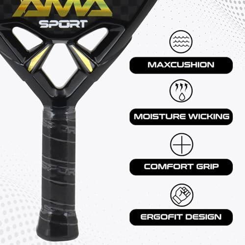 AMA Sport Padel Paddle Tennis Racket Carbon Fiber Pop Tennis Paddle Paddleball Racquets 3K,12K,18K,Full Carbon - 3