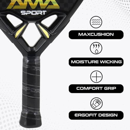 AMA Sport Padel Paddle Tennis Racket Carbon Fiber Pop Tennis Paddle Paddleball Racquets 3K,12K,18K,Full Carbon - 3