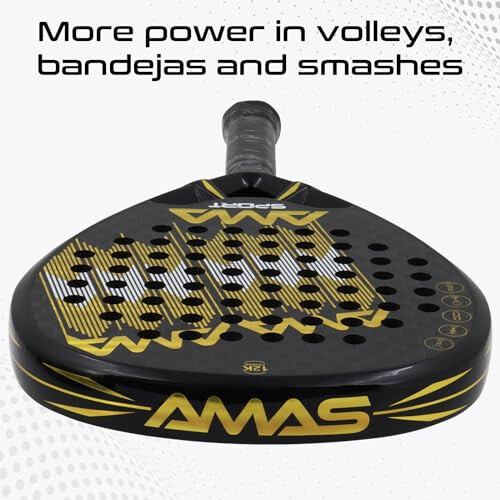 AMA Sport Padel Paddle Tennis Racket Carbon Fiber Pop Tennis Paddle Paddleball Racquets 3K,12K,18K,Full Carbon - 4