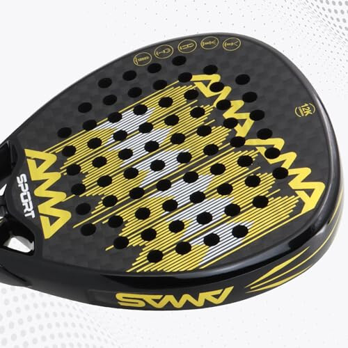 AMA Sport Padel Paddle Tennis Racket Carbon Fiber Pop Tennis Paddle Paddleball Racquets 3K,12K,18K,Full Carbon - 6