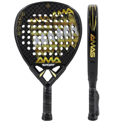 AMA Sport Padel Raketi Karbon Fiber Pop Tenis Raketi Paddleball Raketleri 3K,12K,18K, Tam Karbon - 1