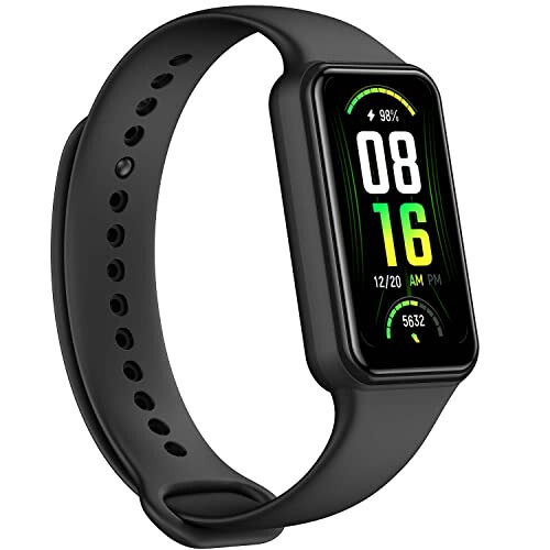 Amazfit Band 7 Фитнес-трекер, Мониторинг шагов, Мониторинг сердечного ритма и SpO2, Виртуальный пейсмейкер, 18-дневный аккумулятор, Анализ качества сна, Встроенный Alexa, Водонепроницаемый (Черный) - 1