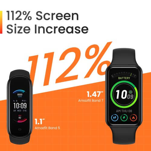 Amazfit Band 7 Фитнес-трекер, Мониторинг шагов, Мониторинг сердечного ритма и SpO2, Виртуальный пейсмейкер, 18-дневный аккумулятор, Анализ качества сна, Встроенный Alexa, Водонепроницаемый (Черный) - 3