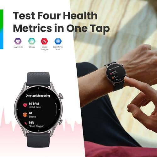 Amazfit GTR 3 Smart Watch 46mm for Android iPhone, 21-Day Battery Life, Alexa Built-in, GPS, Fitness Tracker with 150+ Sports Modes, AMOLED Display, Heart Rate Sleep Health Tracker, Black - 6