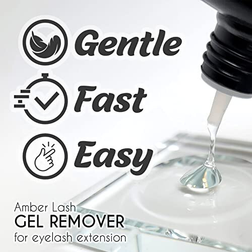 Amber Lash Safe Eyelash Extension Remover Gel 15ml, Gentle, Fast Acting Lash Glue Remover for Eyelash Extensions, Works in Just 60 Seconds - Non-Irritating Professional Eyelash Extension Gel Remover - 2