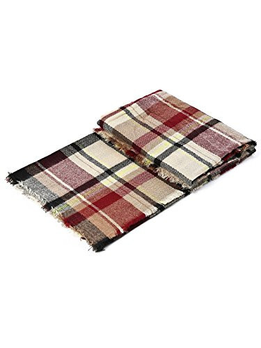 American Trends Womens Fall Winter Scarf Plaid Tassel Soft Warm Blanket Scarves Womens Shawl Wraps - 5