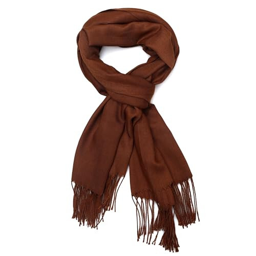 AMERICHAMP Super Soft Elegant Scarf for Women Men Cashmere Feel Winter Fall Fashion fringe Gift Lightweight solid cozy - 1