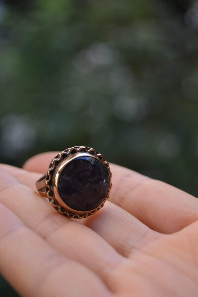 Amethyst Natural Stone Handmade Adjustable Women's Ring - 4