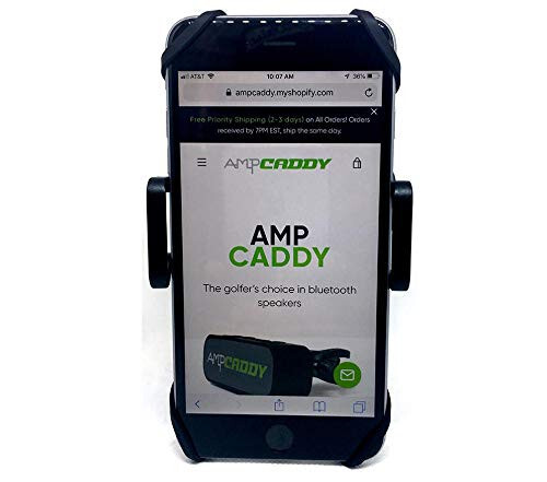 Ampcaddy Telefon Tutqich Qisqichli - Velosiped, Qayiq, Avtomobil, Golf Aravachasi va Bolalar Aravachasi uchun Universal Mobil Telefon O'rnatish Tutqichi, iPhone, Samsung, Google, Motorola, LG, Lenovo Qurilmalari uchun Mos keladi 4.1'' - 6.2'' - 2