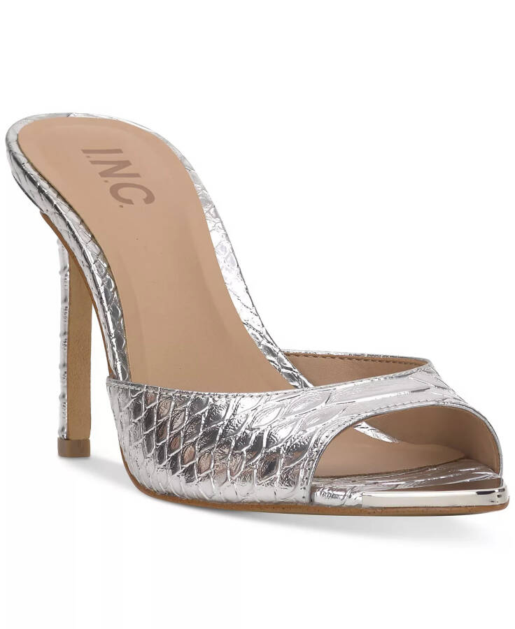 Amra Dress Slide Sandals, Created for Modazone Silver Snake Print - 1