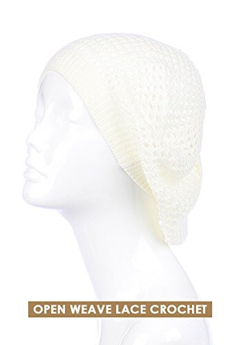 an Womens Crochet Hat Flower Beanie Beret Fashion Accessory Lightweight Knit Cap - 5