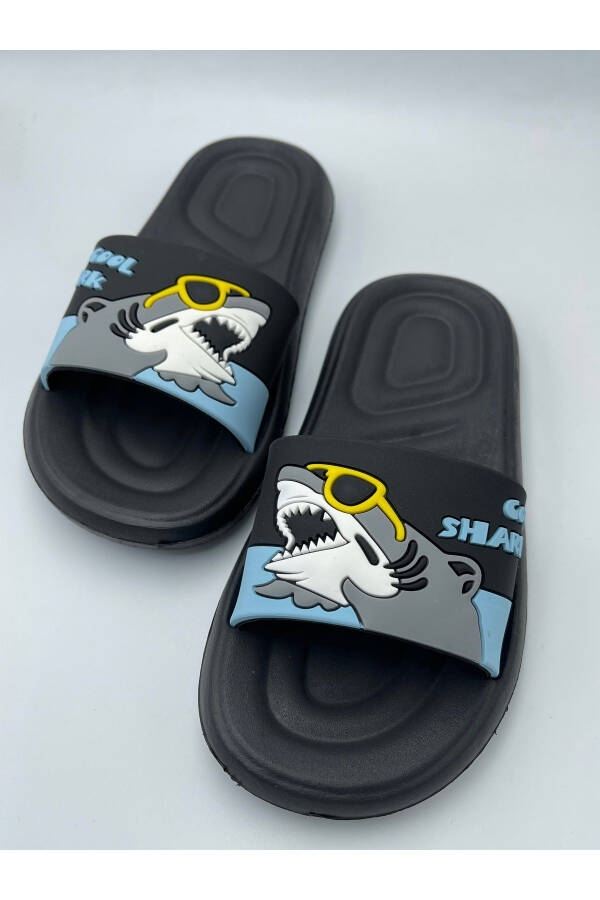 Anatomical Base Non-Slip Base Pool Sea Home Street Children Slippers (Shark Pattern) - 34