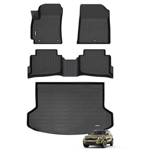 ANBINGO - Mats Set for KIA Seltos 2021-2023 (Trunk Without subwoofer) TPE All Weather Car Mats Waterproof Non-Slip Mat Full Sets - 1