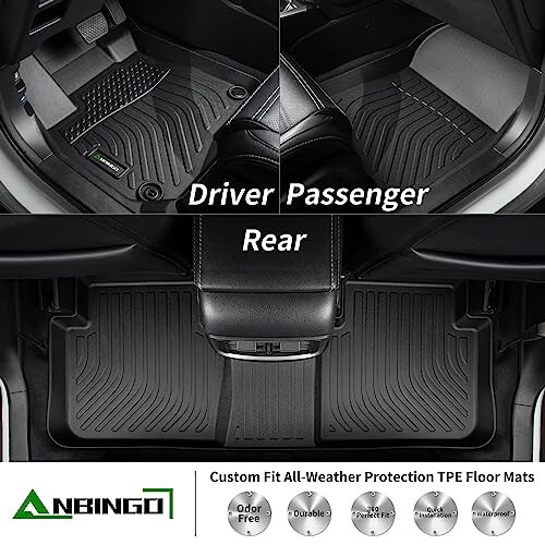 ANBINGO - Mats Set for KIA Seltos 2021-2023 (Trunk Without subwoofer) TPE All Weather Car Mats Waterproof Non-Slip Mat Full Sets - 2